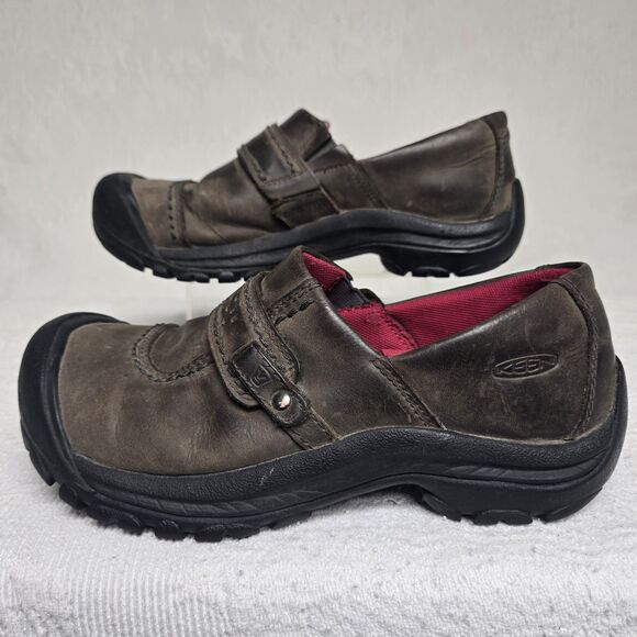 Keen Kaci Slip Brown Leather Clogs 6.5 Outerwear Performance Comfort Hiking Work - Picture 4 of 8